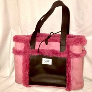 UGG Leather Trim Shearling Tote